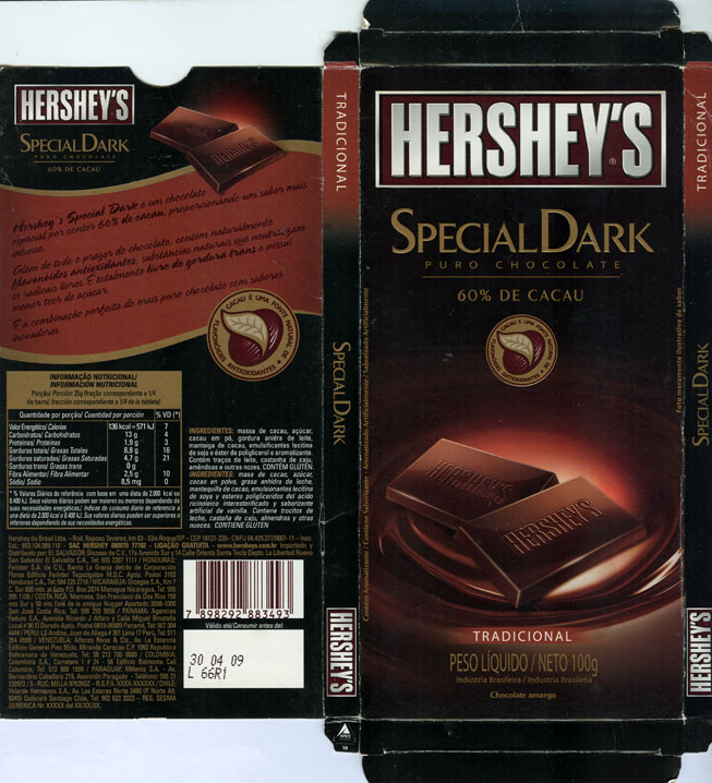 【着後レビューで 送料無料】 Chocolate wrapper #3252: Brasil, Hershey do Brasil 2008 メイク道具・化粧小物