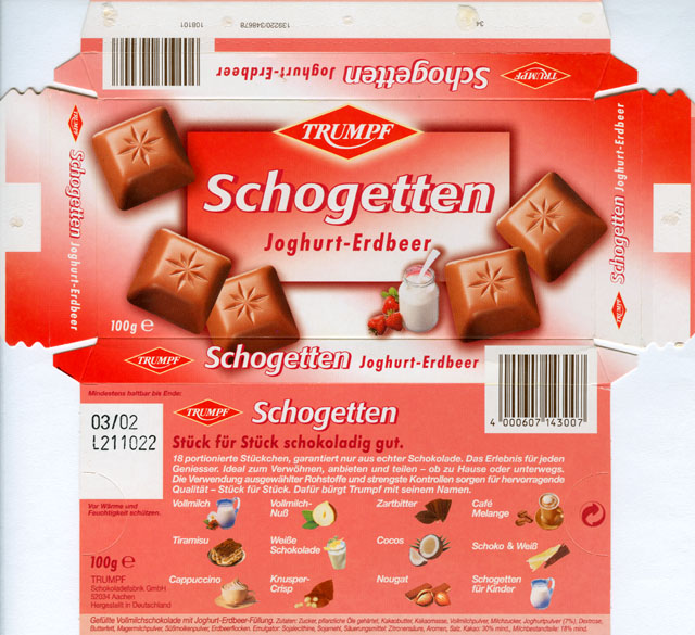 Chocolate wrapper #2285: Germany, Trumpf 2001