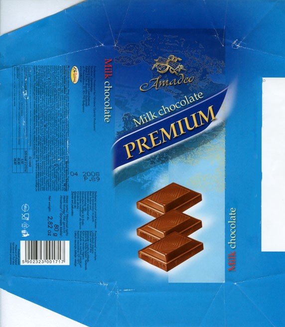 Premium, milk chocolate, 80g, 04.2007, Fabryka Galanterii Czekoladowej Edbol Z.P.Chr. Bogustaw Dudzinski, Bydgoszcz, Poland