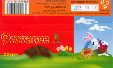 Provance, milk chocolate, 22g, 01.05.2006, SofCao Ltd. Sofia, Bulgaria