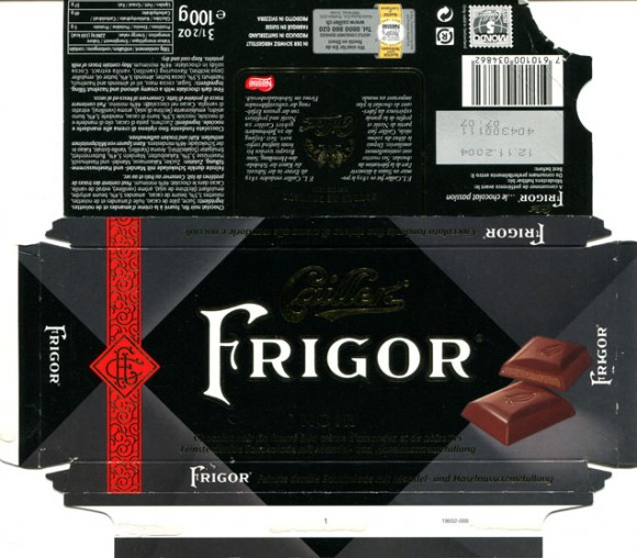 Fine dark chocolate with a creamy almond and hazelnut filling, 100g, 12.11.2003, Caillers, Switzerland