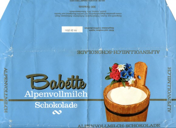 Babette, milk chocolate, 300g, 04.1983, Coop schokoladenbetrieb, Wien, Austria