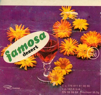 Famosa dezert, milk chocolate, 35,5g, 1980, Diana, Decin, Czech Republic (CZECHOSLOVAKIA)