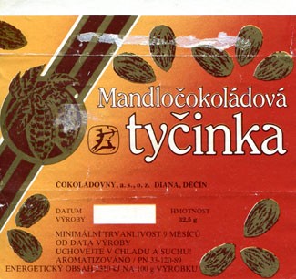 Milk chocolate, 32,5g, 06.04.1993, Cokoladovny a.s., Diana, Decin, Czech Republic (CZECHOSLOVAKIA) 