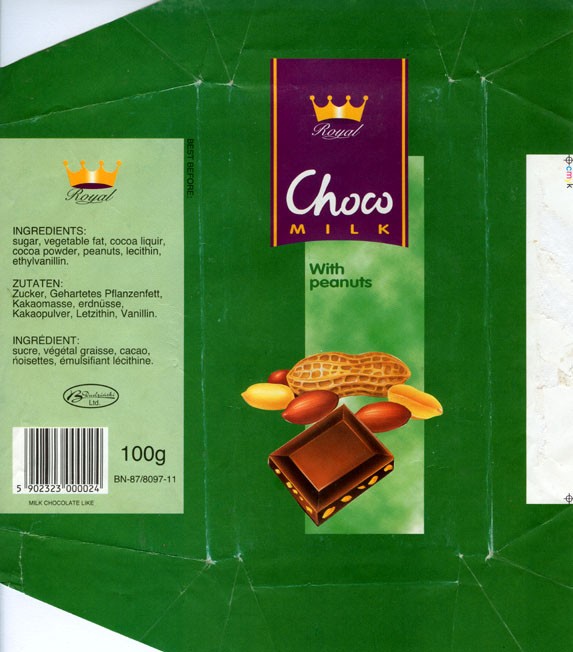 Royal, milk chocolate with peanuts, 100g, 08.07.1995, Dudzinski Ltd. Poland