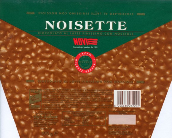 Noisette, milk chocolate with hazelnuts, 100g, Elah Dufour S.p.A, Novi Ligure, Italy 