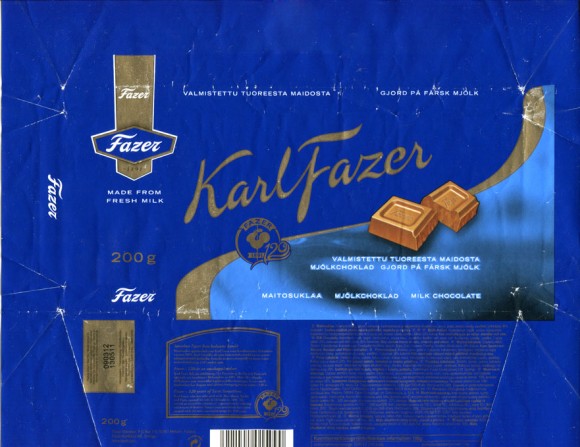 KarlFazer, milk chocolate, 200g, 13.05.2011, Fazer Makeiset, Helsinki, Finland
