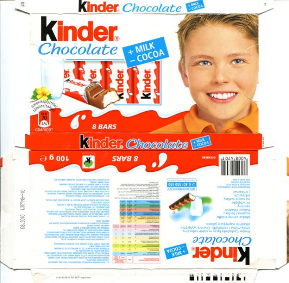 Kinder chocolate, 8 bars, 100g, 08.2010, Ferrero OHG MBH, Stadtallendorf, Germany