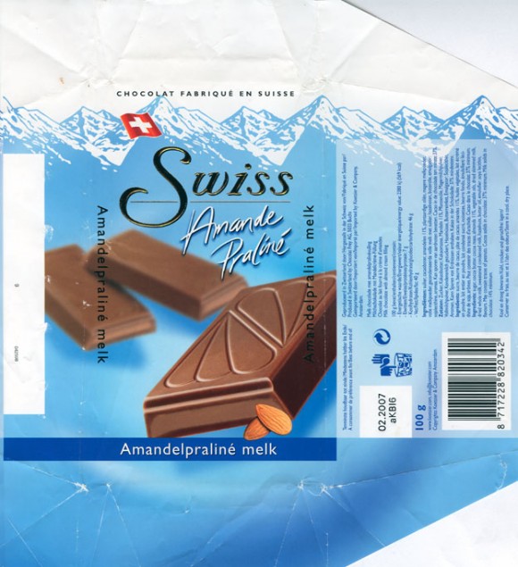 Milk chocolate with almond cream filling, 100g, 02.2006, Chocolat Frey AG, Buchs , Switzerland