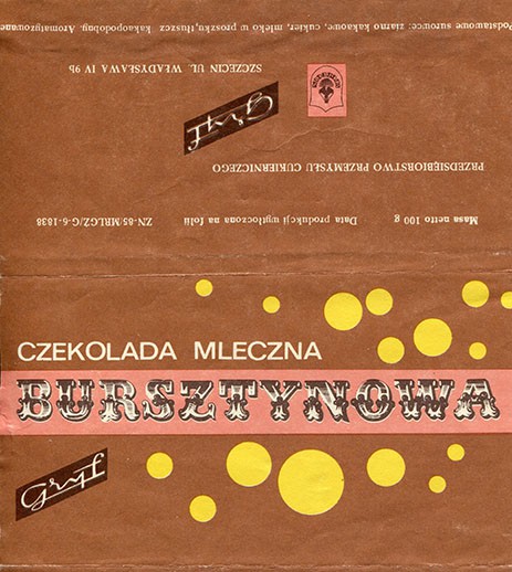 Mik chocolate Bursztynowa, 100g, about 1980, Gryf, Szczecin, Poland