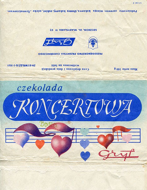 Chocolate Concertowa, 100g, about 1980, Gryf, Szczecin, Poland