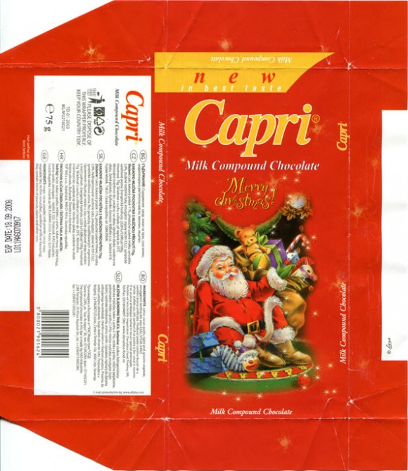 Capri, milk compound chocolate, 75g, 18.09.2007, HAS Industris, Tompsan, Bulgaria