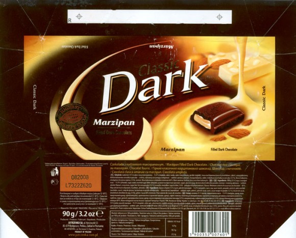 Filled dark chocolate, 90g, 08.2007, Jutrzenka SA, Poznan, Poland