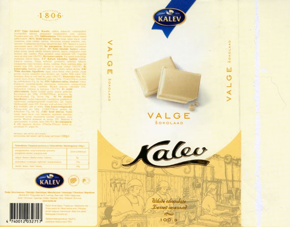 White chocolate, 100g, 09.2005, Kalev, Lehmja, Estonia