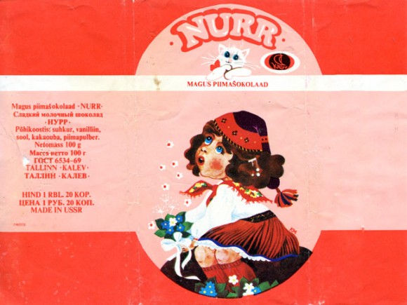 Nurr, milk chocolate, 100g, 09.06.1985, Kalev, Tallinn, Estonia