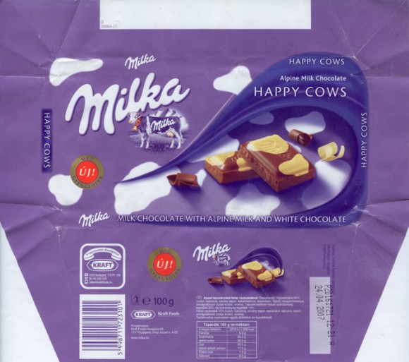 Milka, milk chocolate with alpine milk and white chocolate, 100g, 24.04.2006, Kraft Foods Hungary, Budapest, Hungary