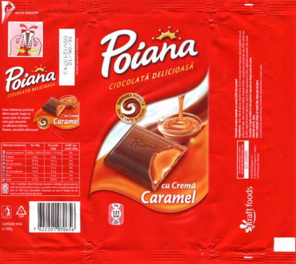 Poiana, chocolale with caramel cream, 100g, 16.06.2011, Kraft Foods Romania S.A, Bucuresti, Romania