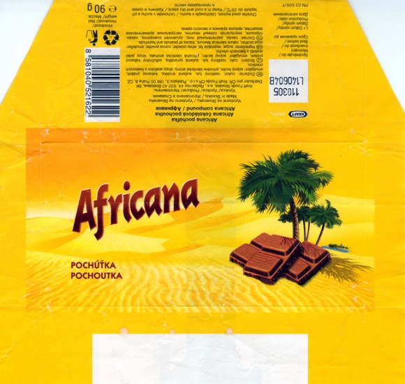 Africana, compound milk chocolate, 90g, 14.06.2004, 
Kraft Foods Slovakia, Bratislava, Slovakia