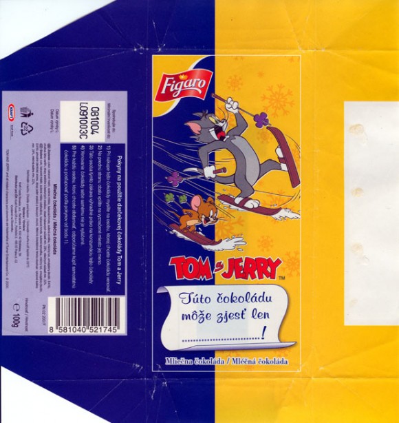 Figaro, Tom and Jerry,  milk chocolate, 100g, 09.10.2003, 
Kraft Foods Slovakia, Bratislava, Slovakia