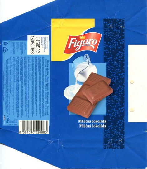 Figaro, milk chocolate, 50g, 15.05.2002, Kraft Foods Slovakia, Bratislava, Slovakia
