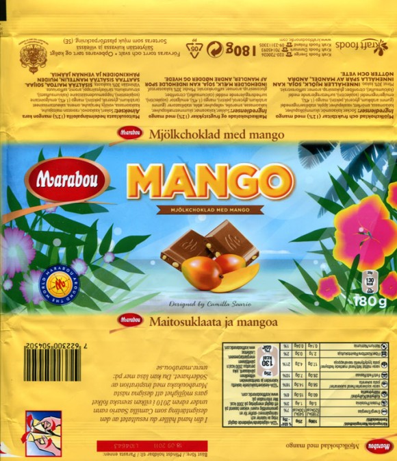 Marabou, Mango, milk chocolate with mango, 180g, 18.09.2010, Kraft Foods Sverige, Angered, Sweden