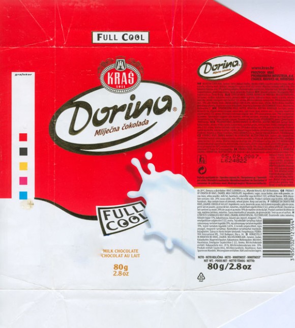 Fulla Cool, Dorina, milk chocolate, 80g, 05.09.2006, Kras, Zagreb, Croatia