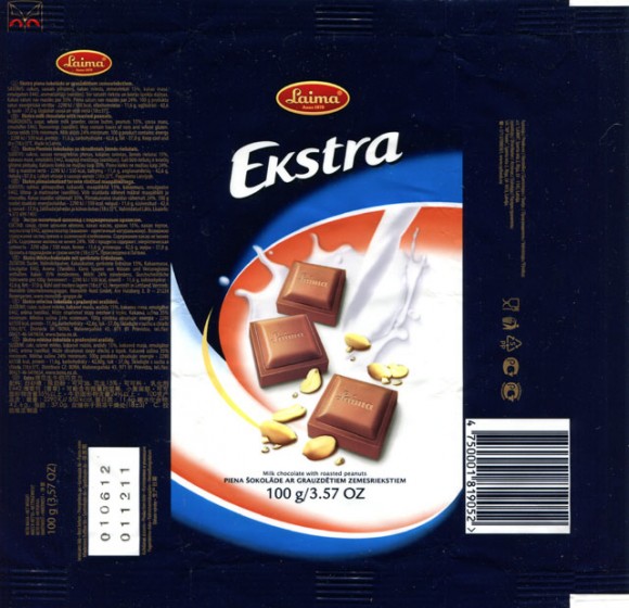 Milk chocolate with roasted peanuts, 100g, 01.12.2011, Laima, Riga, Latvia