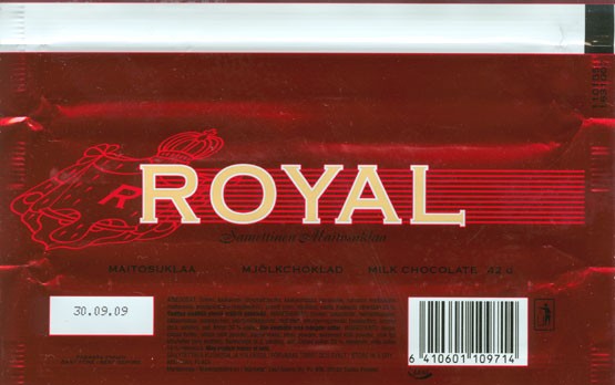 Royal, milk chocolate, 42g, 30.09.2008, Leaf Suomi Oy, Turku, Finland