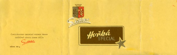 Dark chocolate, 100g, about 1965, Lidka (Diana), Decin, Czech Republic (CZECHOSLOVAKIA)