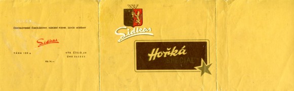 Dark chocolate, 100g, about 1965, Ceskoslovenske Cokoladovny, Narodni podnik, zavod Modrany, Lidka (Diana), Czech Republic (CZECHOSLOVAKIA) 