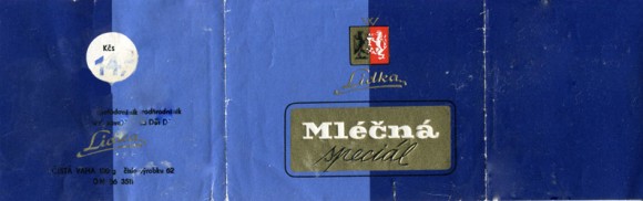 Milk special chocolate, 100g, about 1965, Ceskoslovenske Cokoladovny, Narodni podnik, zavod Modrany, Lidka (Diana), Czech Republic (CZECHOSLOVAKIA) 