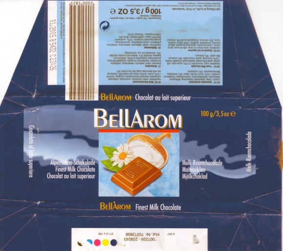 Bellarom, finest milk chocolate, 100g, 01.2004
Lidl Stiftung&Co.KG, D-74167 Neckarsulm
