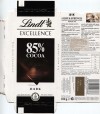 Lindt Excellence, fine dark chocolate 85%, 100g, 02.2015, Lindt & Sprungli AG, Kilchberg, Switzerland