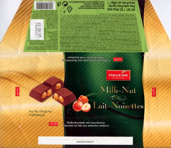 Milk chocolate with hazelnuts, 200g, 29.06.2006, Mauxion Schokoladefabrik GmbH, Saarlouis, Germany