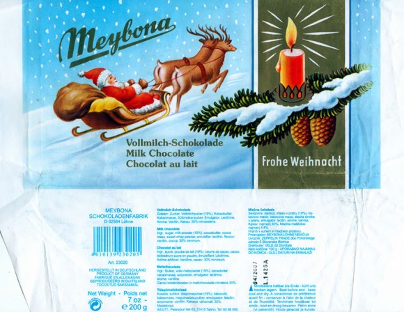Milk chocolate, 200g, 02.2006, Meybona Schokoladefabrik, Lohne-Bischofshagen, Germany