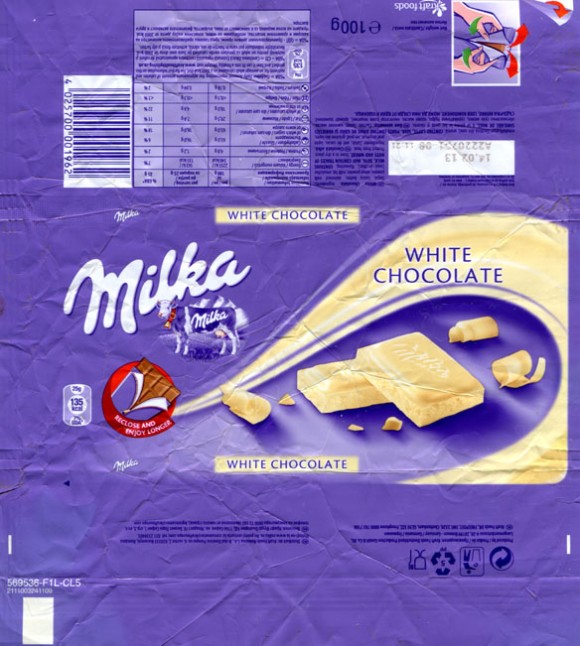 Milka, white chocolate, 100g, 14.02.2012, Kraft Foods Germany, Bremen, Germany