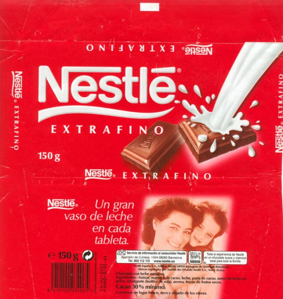 Nestle extrafino, milk chocolate, 150g, 14.03.2002, Nestle Espana S.A., Esplugues de Llobregat (Barcelona), Spain