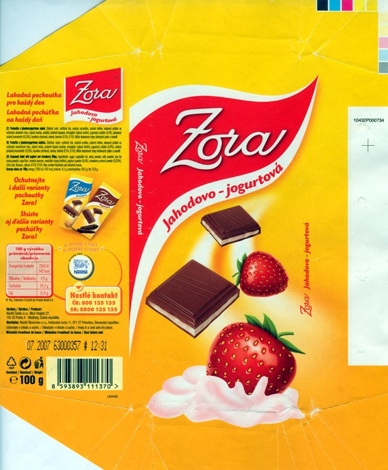 Compound tablet with strawberry, 100g, 07.2006, Nestle Zora, Praha, Czech Republic