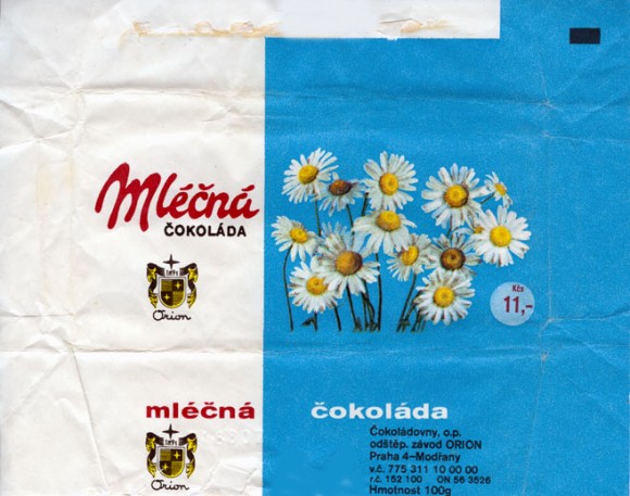 Milk chocolate, 100g, 1980, Orion, Praha, Czech Republic (CZECHOSLOVAKIA)