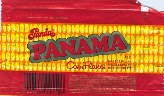 Panama, milk chocolate, corn flakes, 33g, 14.09.2004
Oy Panda AB , Vaajakoski, Finland