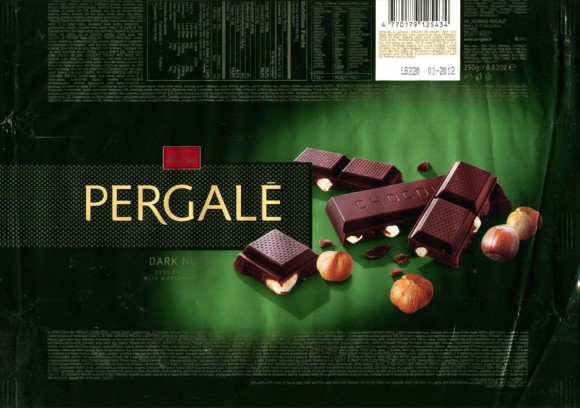 Dark chocolate with nuts, 250g, 01.2011, Vilniaus Pergale AB, Vilnius, Lithuania