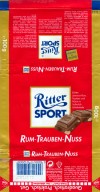 Ritter sport, rum-trauben-nuss, milk chocolate with rum, rasins and hazelnuts, 100g, 01.1996, Alfred Ritter GmbH & Co. Waldenbuch, Germany