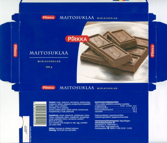 Milk chocolate, 200g, 13.10.2006, Ruokakesko Oy, Kesko (Finland), Belgium