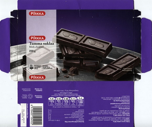 Dark chocolate, 200g, 13.03.2014, Ruokakesko Oy, Kesko (Finland), Belgium