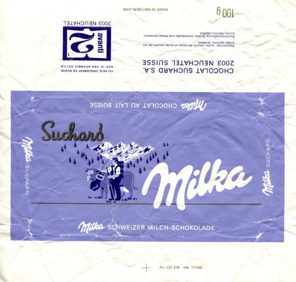 Milka, milk chocolate, 100g, about 1970, Neuchatel, Switzerland