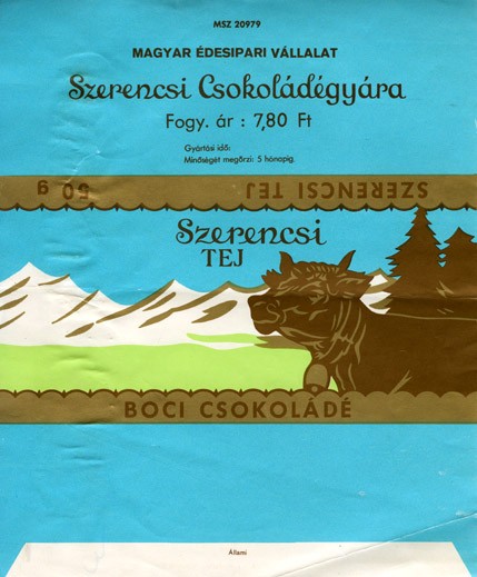 Milk chocolate, 50g, Szerencsi Csokoladegyara, Hungary