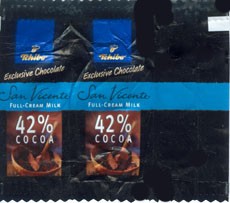 San Vicente, exclusive full-cream milk chocolate, 42% cocoa, 2007, Tchibo Great Britain Ltd, London, Great Britain