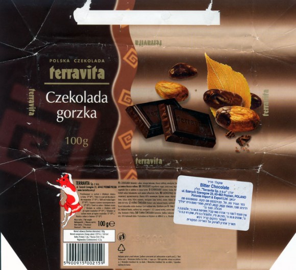 Bitter chocolate, 100g, 30.10.2003, Terravita, Poznan, Poland