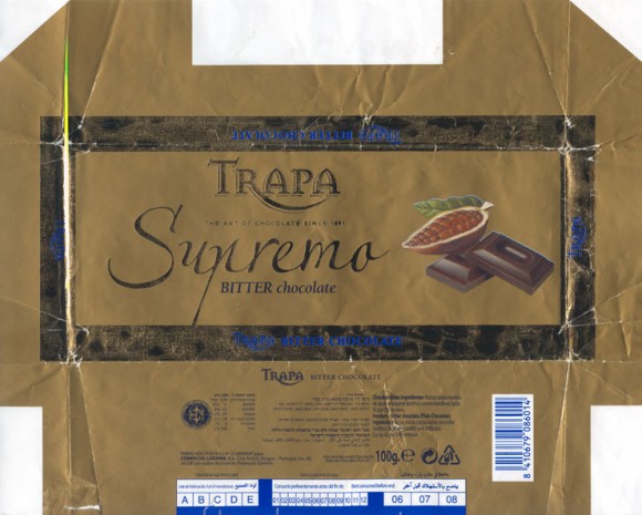 Supremo, bitter chocolate, 100g, 01.2005, Trapa, San Isidro de Duenas, Spain