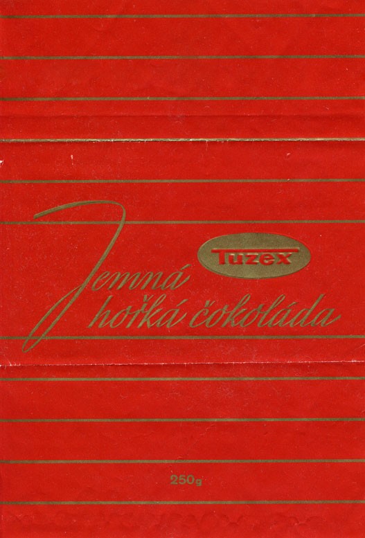 Jemna horka cokolada, dark chocolate, 250g, 1970, Tuzex, Olomouc, Czech Republic 